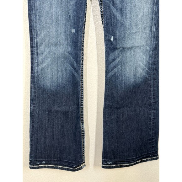 BKE Sabrina Stretch Bootcut Jeans Size 26R X 31.5 Western Grunge Denim Stitching - Picture 4 of 14